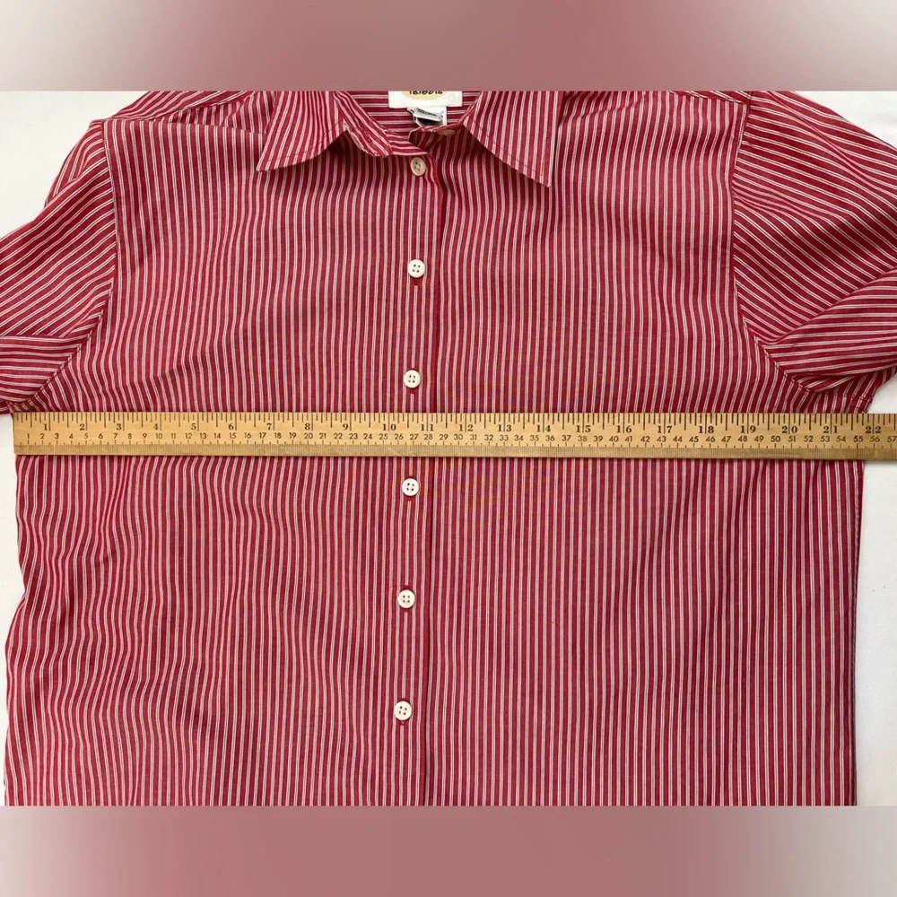 Talbots Women's Blouse Striped Buttons Shirt Top Size 12 French Cuffs Links LS - Picture 14 of 16